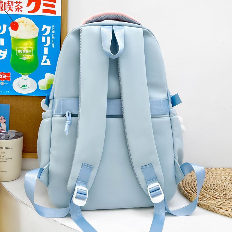Contrast Color Women Large Capacity Backpack Student School Bag