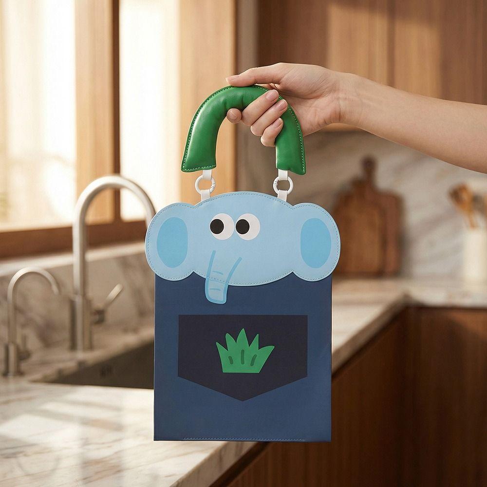 PU Leather Hanging Tissue Bag Cartoon Design Portable Tissue Cover  Bedside