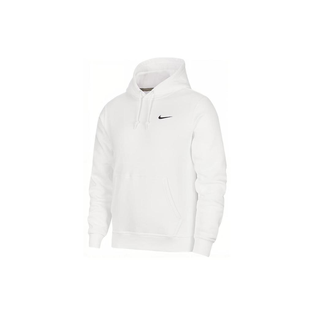 Nike Club Swoosh Solid Logo Print Hoodie Men Hoodie White 916271-100