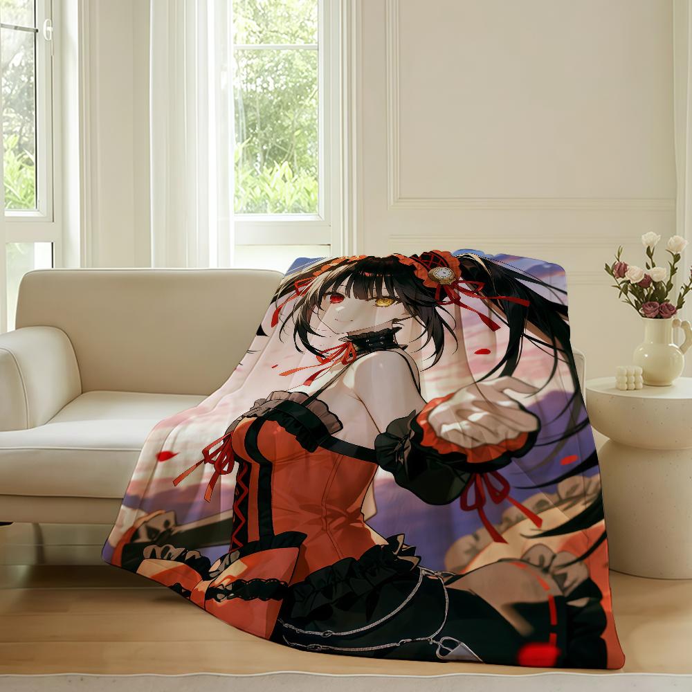 Anime role Kurumi Tokisaki Blanket For Sofa Office Bed Plane Travel Sleep Read Relax Camping Soft And Warm