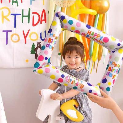 Viral Photo Frame & Aluminum Balloon Props for Fun Birthday and Picnic Parties