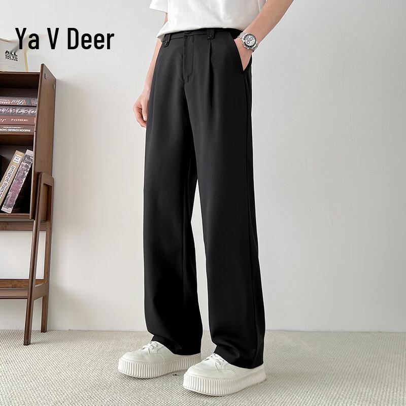 Men s Yalu Ice Silk Straight-Leg Casual Pants M чёрный