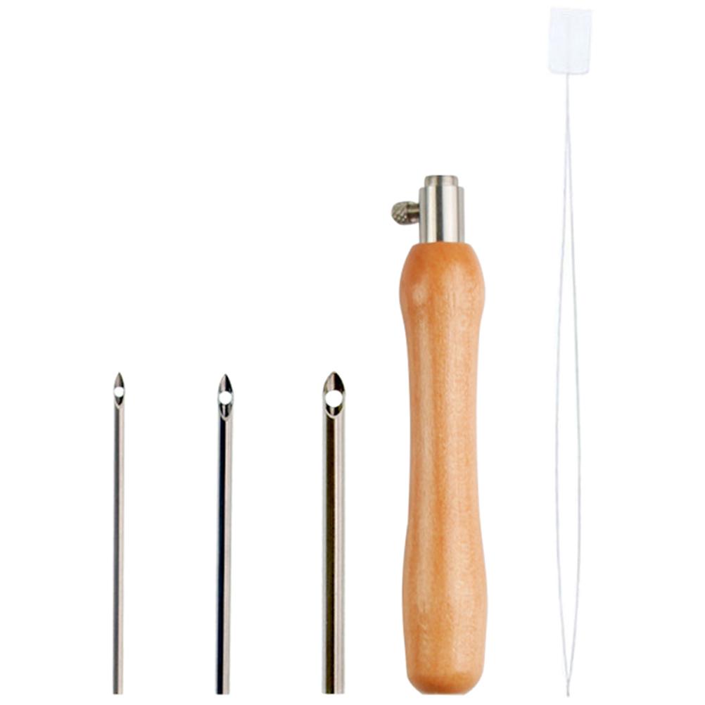 

1 Set Wooden Punch Needle Adjustable Knitting Embroidery Pen DIY Craft Punch Threader Cross Stitching Projects Sewing Access