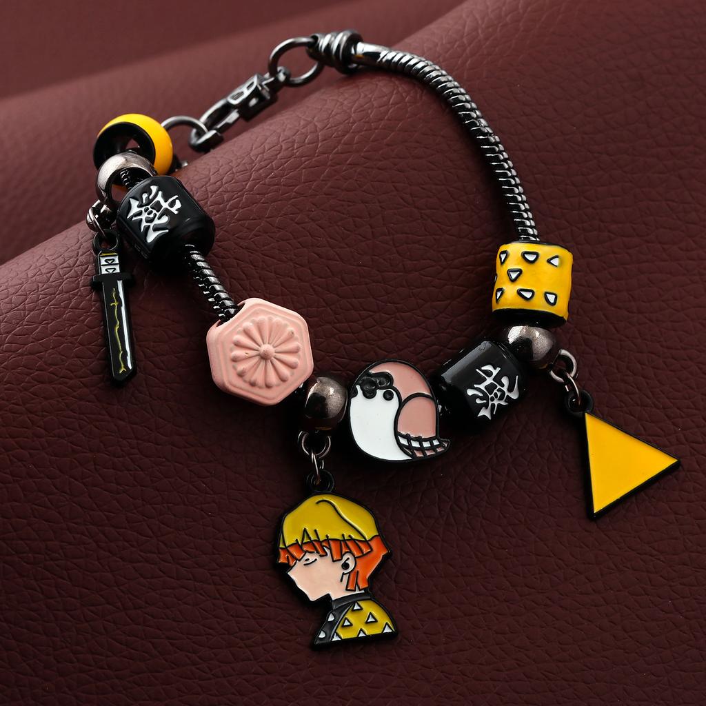 Anime Bracelet Tanjiro Nezuko Colorful Doll Character Pendant Bracelet Unisex Jewelry Accessories Gift
