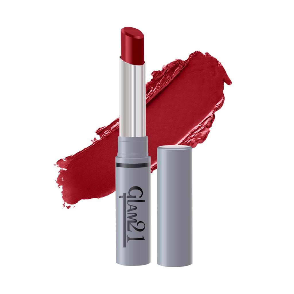 Glam 21 Long Lasting Non-Transfer Lipstick|Creamy Matte Formula | Smudge-Free | HD-Colored Lips - 2gm|Lusty Red-14