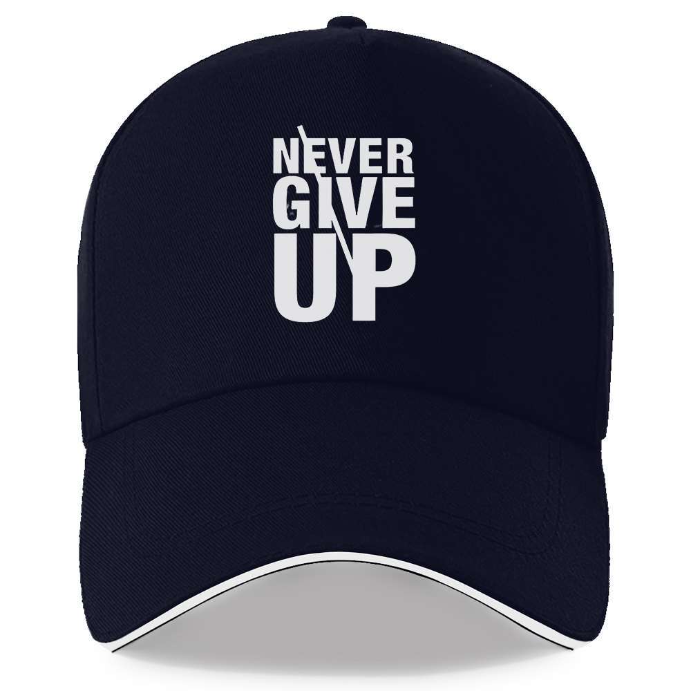 Never Give Up Motivational Baseball Cap Polyester Adjustable Snapback Gym Outdoor Hat