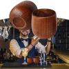 Holz Whiskey Becher Holz Whiskey Trinkglas 2 Stück Vintage Kühl Rustikal Flasche für Geburtstag Tägliche Nutzung Küche Reise