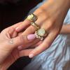 Titanium Steel Fashion Light Luxury Painted Seal Statement Ring Butterfly Love Rabbit Flower Personality Design Sense 18K