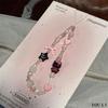 Pink Beaded Cat Bowknot Phone Lanyard for Women - Cute Anti-lost Accessory