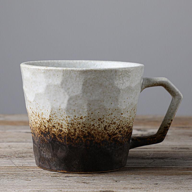 Handmade Cutting Cup Retro Mug Daily Large Capacity Water Cup Coarse Pottery Coffee Cup Home Office Cup