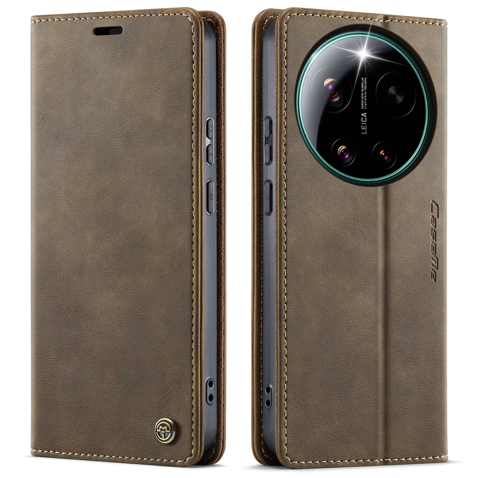 Für Xiaomi 17 Ultra / Xiaomi 17 Luxus Wallet Case, Retro PU-Leder Flip Cover mit RFID-blockierendem Kartenhalter, Magnetverschluss For Xiaomi 17 Ultra braun