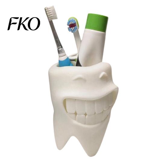 Bathroom Accessory 3D Printed Toothbrush Holder, Artistic Tooth Model Stable Base Minimalist Holder Smiling Stand, Desktop Display Stand for