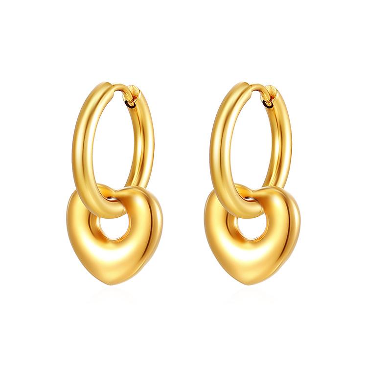 Cercei eleganți detașabili din oțel inoxidabil Cerc de dragoste pentru femei - Modă europeană și americană