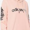 Adidas Letter Print Hooded Long Sleeve Sweatshirt Women Sweatshirt Pink DX0656