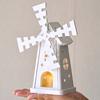 Spinning Windmill Candle Holder Silicone Mold DIY Hollow Splicing House Candlestick Gypsum Molds Plaster Resin Crafts Making