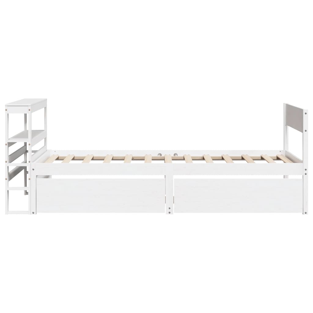 Vidaxl Rama Łóżka Bez Materaca, Biała, 75X190 Cm, Lite Drewno Sosnowe