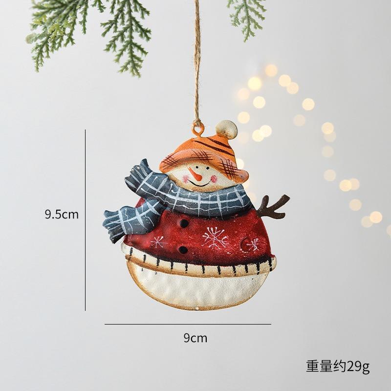 Christmas Tree Decorations Iron Circular Snowman Christmas Tree Pendant Decoration For Party 2026 Navidad Natal Decor Gift