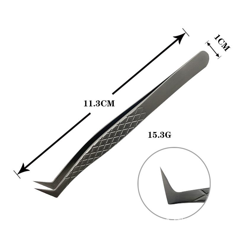 Precision Gold Stainless Steel Eyelash Tweezers - High-Quality Feather Clip for Blooming and Grafting False Eyelashes