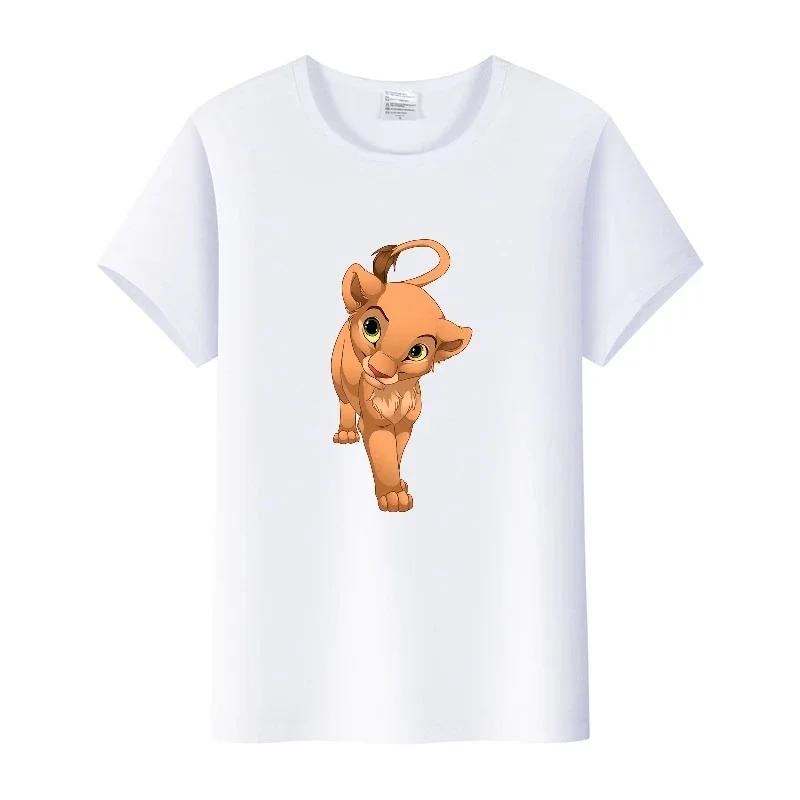 Casual Summer Ladies Blouses Men White Tees Clothes Women 90S Tshirt Oversized Tops Disney Cartoon The Lion King Graphic T-shirt