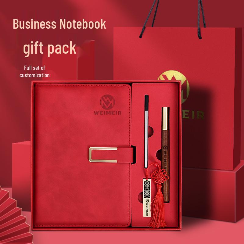 Custom Logo A5 Business Diary Gift Set: Employee Souvenir Notebook in Gift Box