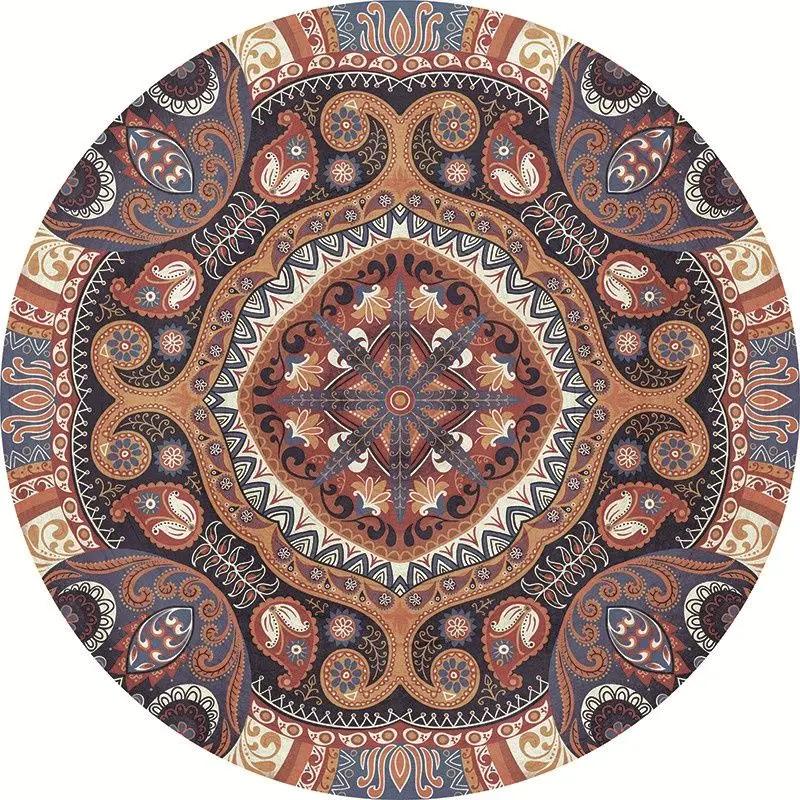 American Ethnic Bohemian Round Carpet Living Room Bedroom Decorate Coffee Table Rug Hanging Basket Computer Swivel Chair Mat