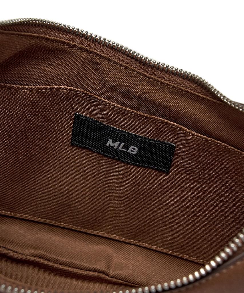 Mlb Basic Vintage Logo Hobo Bag Ny (Brown)