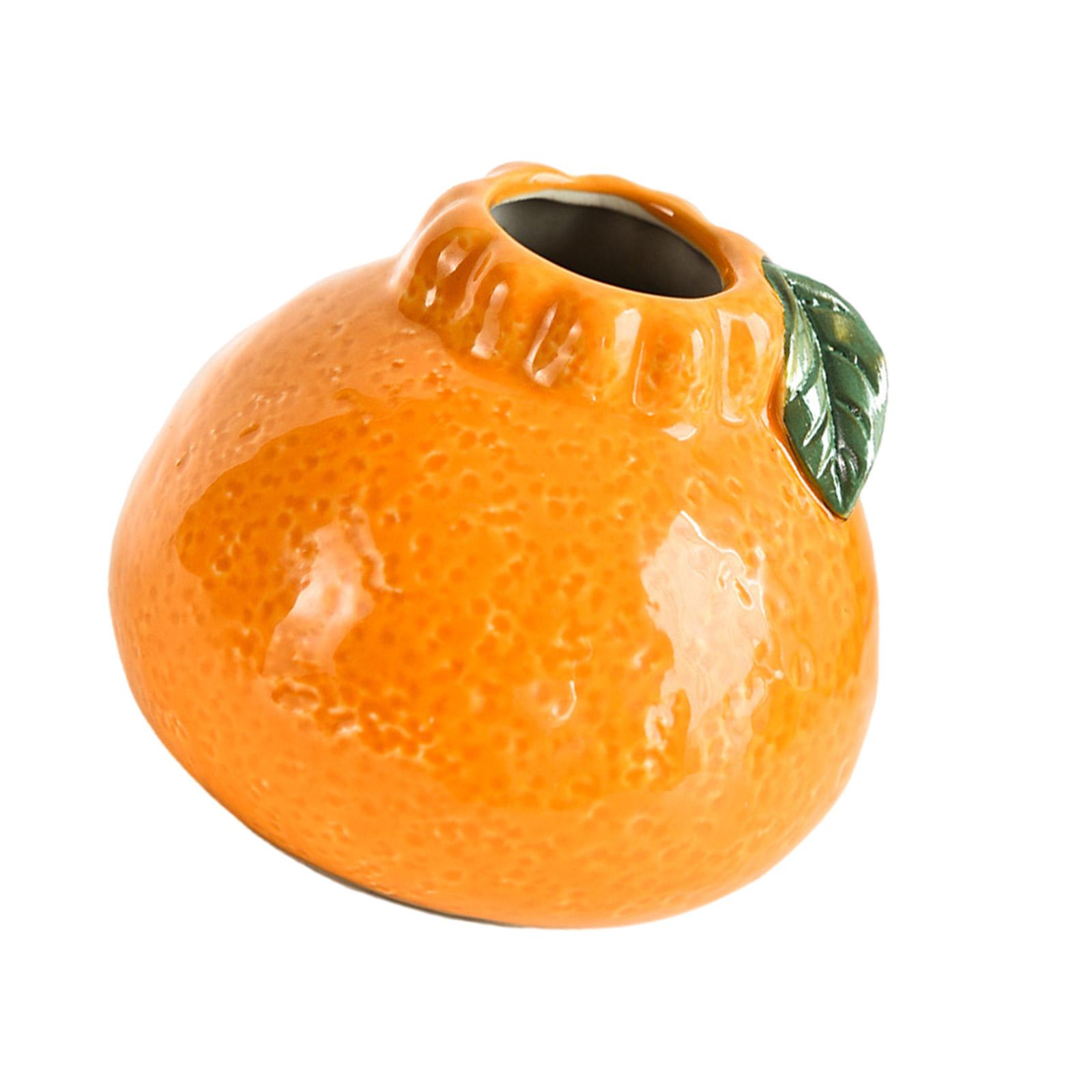 Ceramic Vases Orange Shaped Flower Vases Modern Decorative Vases Centerpiece for Table Shelf Living Room Office Bedroom