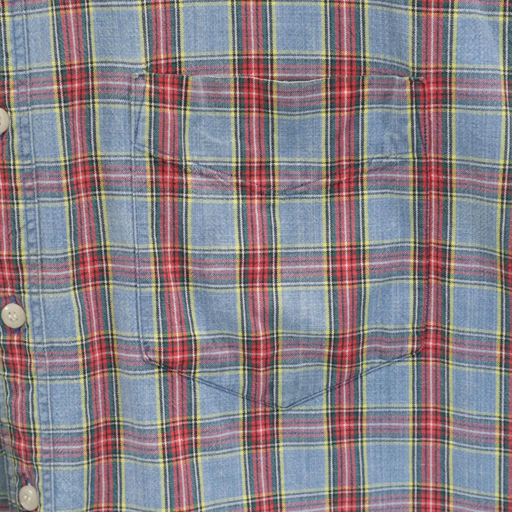 GAP 90s Old Check Pattern Short sleeve Button down shirt XL light blue Men's Used