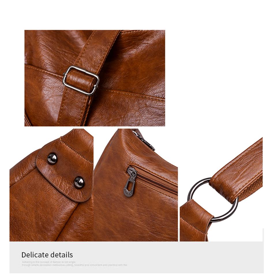 Retro Women Shoulder Bag Soft PU Leather Luxury Designer Female Messenger Bag 2022 Trend Large Capacity Ladies Handbag Purses