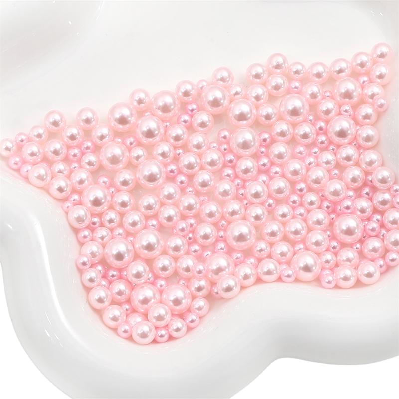 200Pcs No Hole 3-8mm Colorful ABS Round Imitation Pearl Beads for DIY Jewelry Craft Making Home Decoration Art Faux Pearls for Vase Fillers