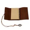 Women Men Vintage Travel Writing Journal Notebook Refillable PU Leather Diary Books with Leaf Pendant Strap