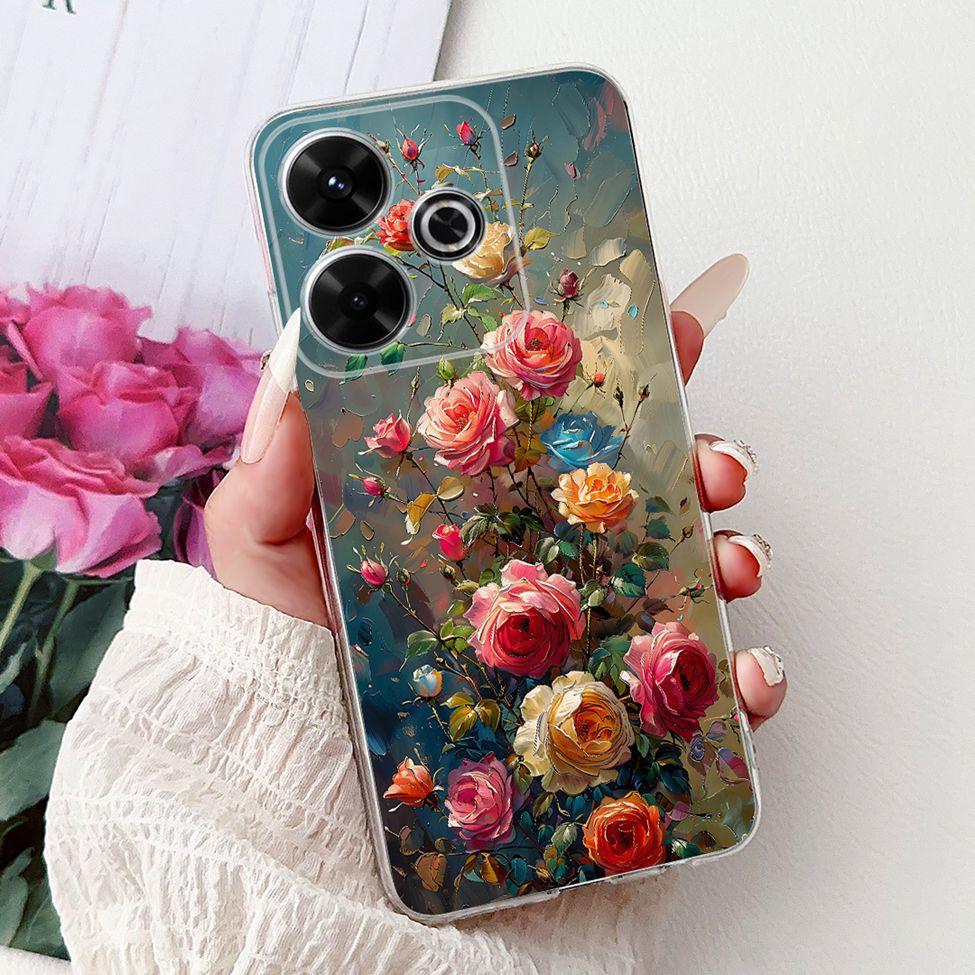 Clear Casing For Xiaomi Poco M6 Plus Cover For Xiaomi Poco M6 4G Case Luxury Butterfly Love Fashion Flowers Cool Lion Painted