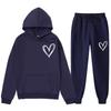 Spring and Autumn Sweater European and American Sweatpants Velvet Men's and Women's Loose Tops and Jackets Couple's Printed Hooded Suit