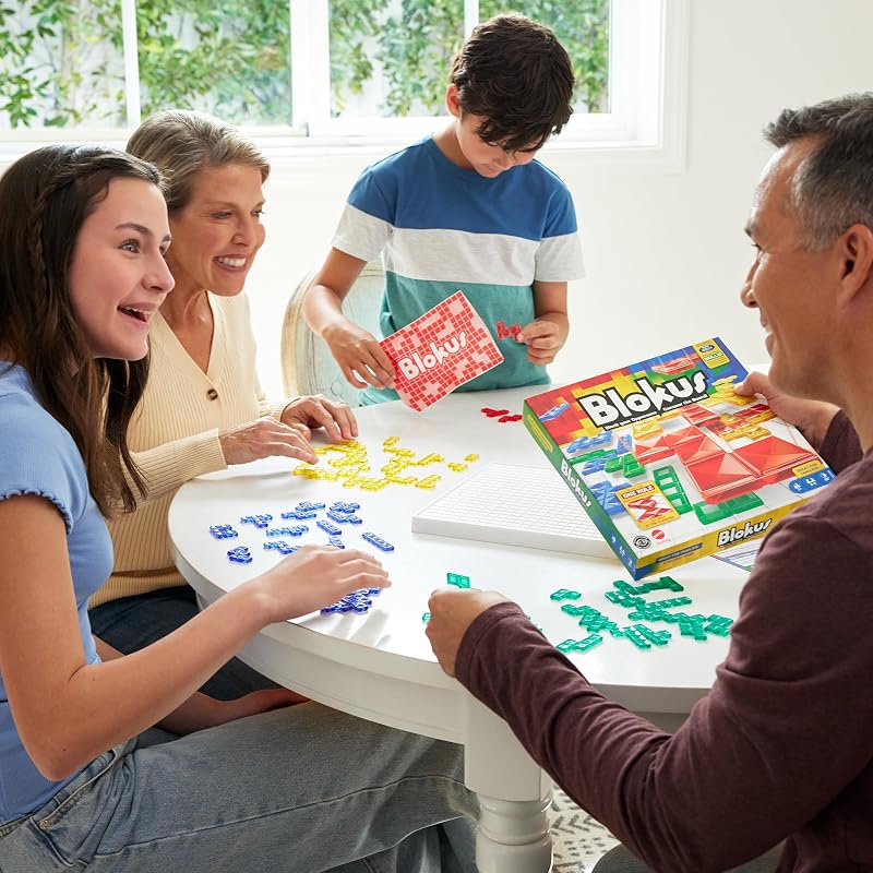 Mattel Game Blokus Board Game Educational Game 2-4 Players Ages 7+ BJV44