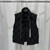 European rhombus down vest women's autumn and winter new stand-up collar vest outer wear European version thermal vest