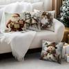 Vintage Santa Claus Snowman Pillowcase Bedroom Cushion Cover 100% Polyester Living Room Cushion Pillowcase Home Decor