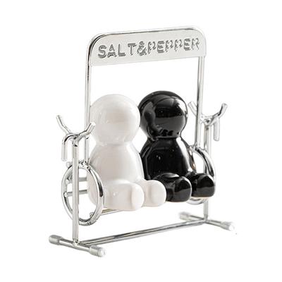 Ceramic Salt And Pepper Shakers With Swing Top Design Leak Roof Kitchens Countertops Decors For Home Cooking Essential