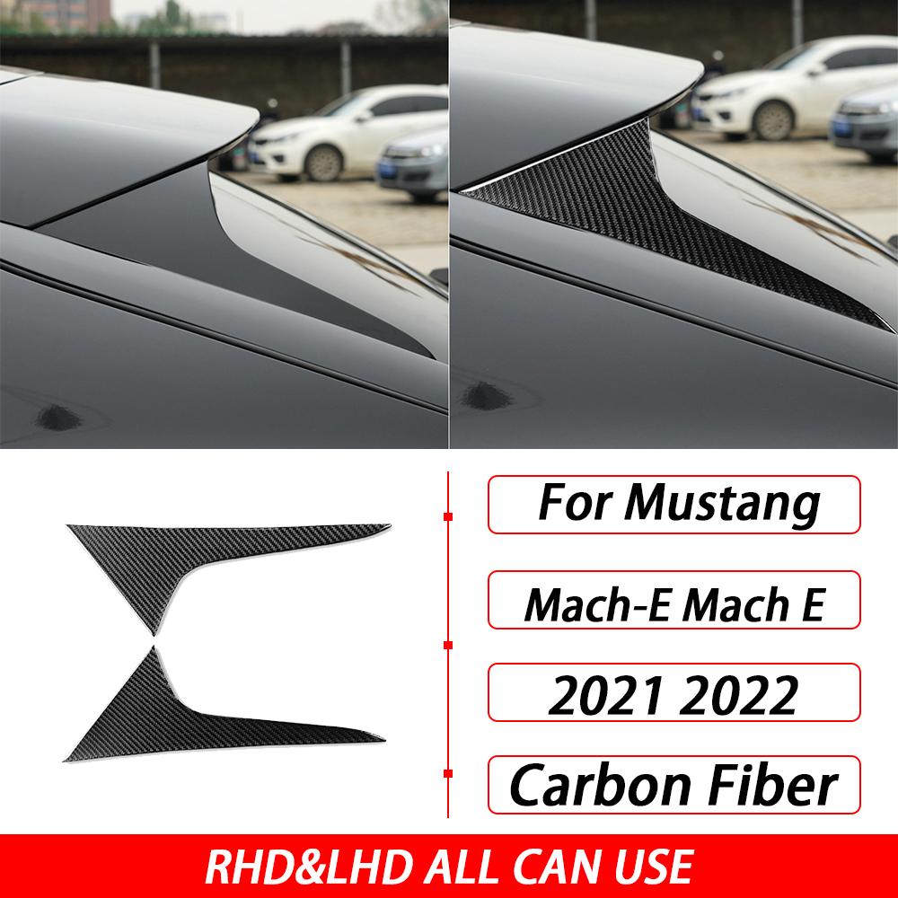 For Ford Mustang Mach-E Mach E   Car Accessories Carbon Fiber Rear Door Pillar Panel Trim Interior Sticker Modification Blakc Carbon Fiber