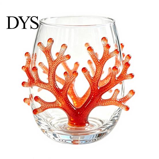 Unique Sea Creature Drinkware Octopus Stemless Wine Glass, 3D Marine Animal Printed Bar Life Enthusiast Gift Borosilicate Glassware, for Cocktails And
