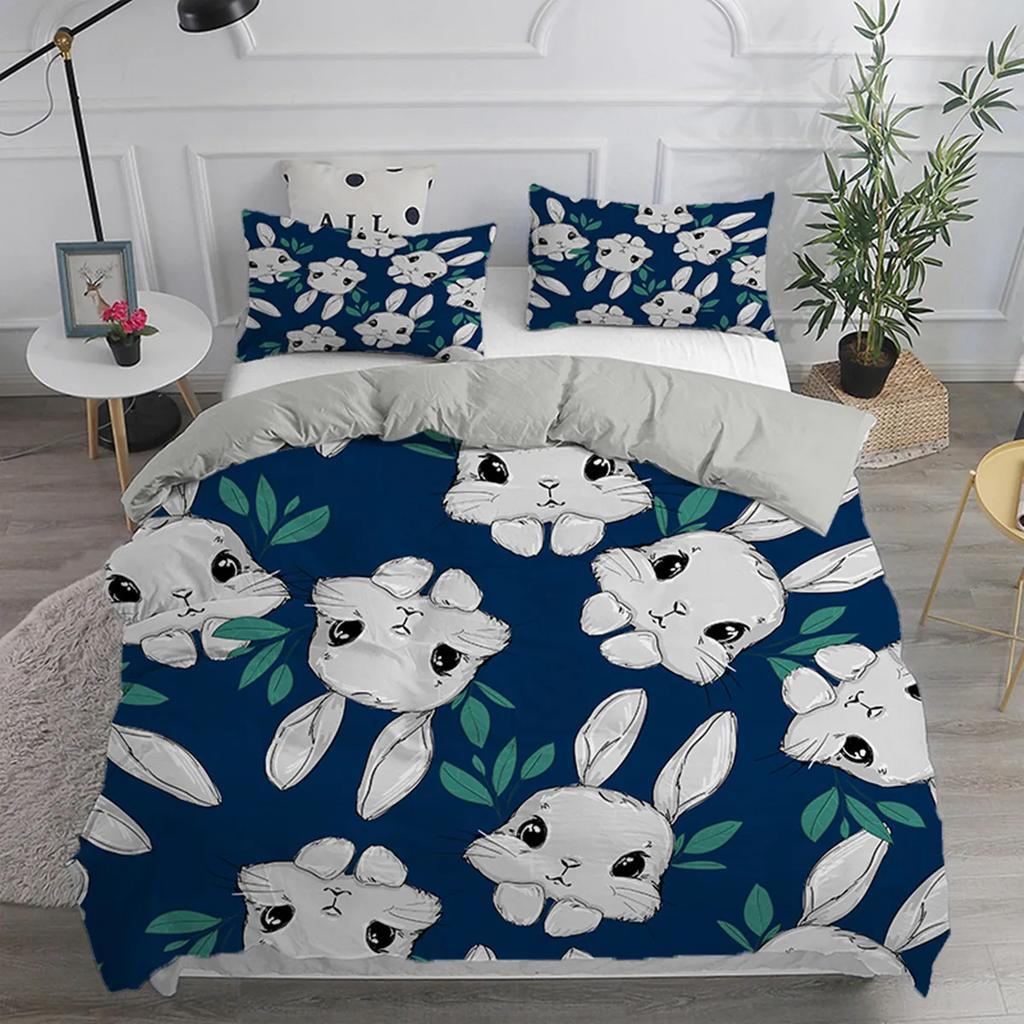 Comforter Cartoon Rabbit For Children Girl Boy Gift Bunny Polyester Cartoon Animals Theme For Bedroom Decorations