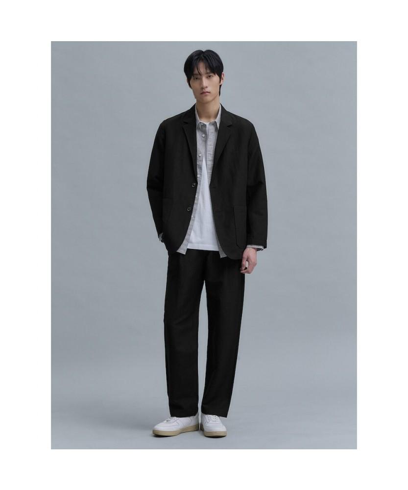 SHIFT.G Wool Linen Editor Setup Pants Black
