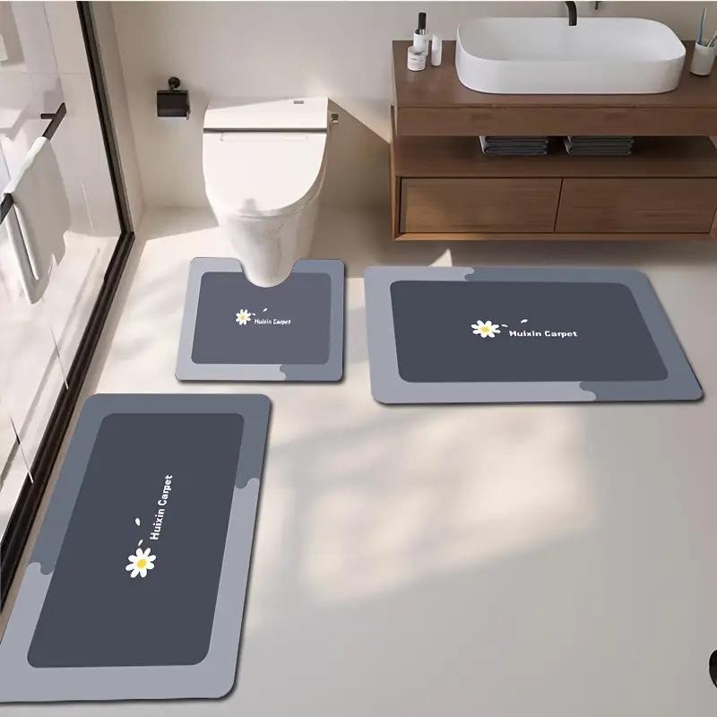 

Набор ковриков для ванной из диатомовой земли Clover: Впитывающие, Грязеотталкивающие, Быстросохнущие, Нескользящие Трехкомпонентные Подушечки для ног 3-Piece 50x80+60x90+U50x60cm