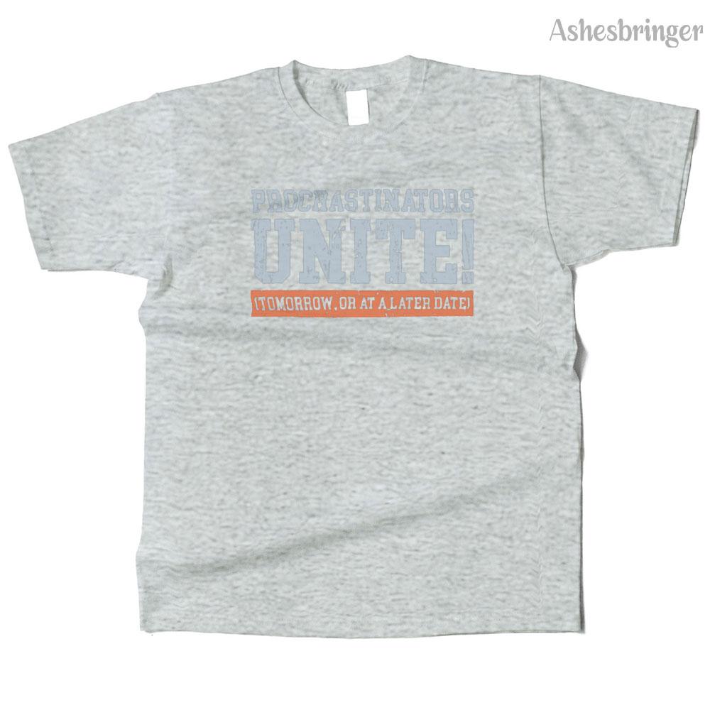 

Mens Cotton Procrastinators Unite Graphic T Shirt Street Casual Style Tee for Men and Women 4XL