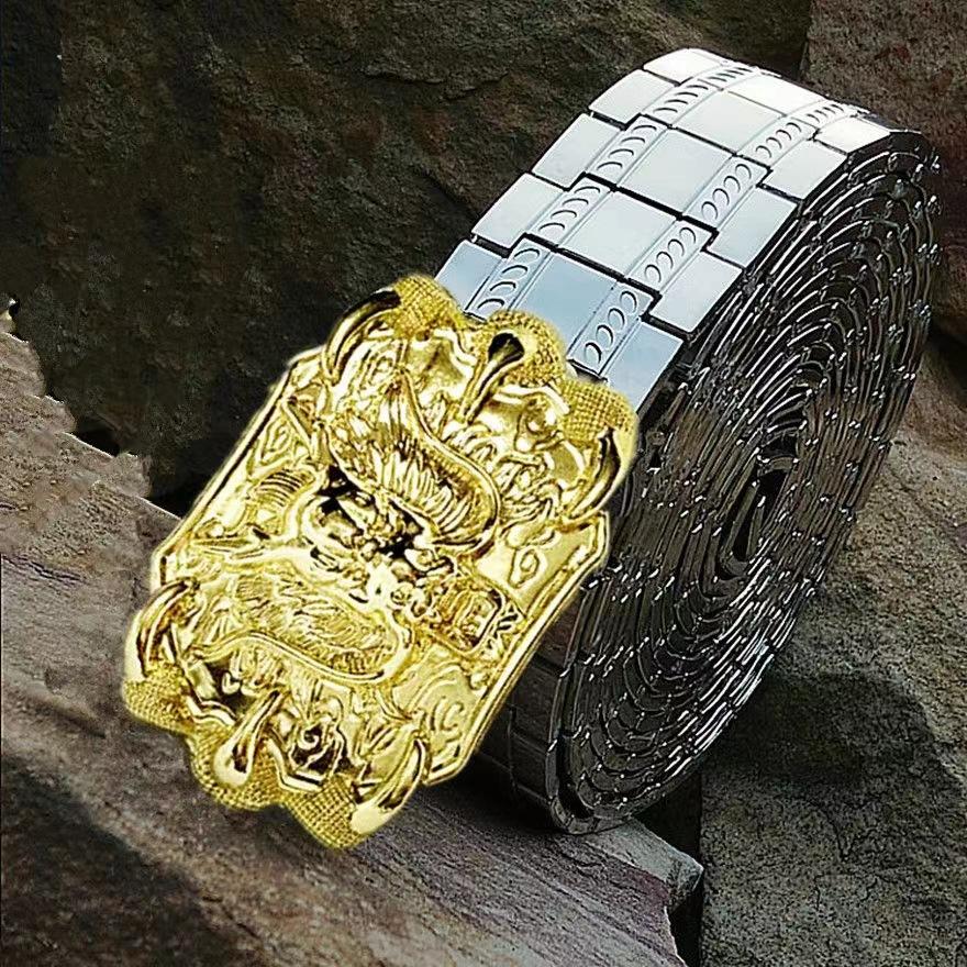 Belt Buckle Self-Defense Belt Men's Weapon Smooth Buckle Simple Multifunctional Whip Metal Decorative Belt