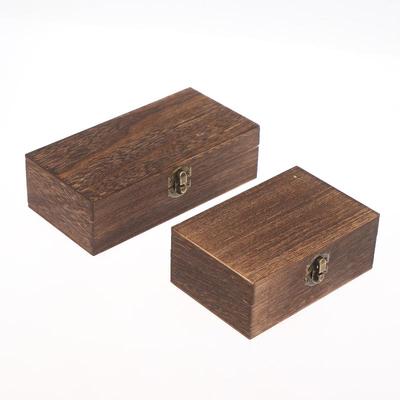 Vintage-Inspired Wooden Boxes With Lid Square Hinged Jewellery Craft Storage Box For Home Decoration Diy Hand-Made Mother'S Day
