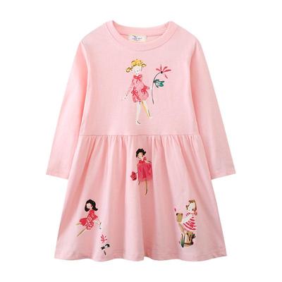 Girls' Long-Sleeved Autumn Pastoral Princess Dress