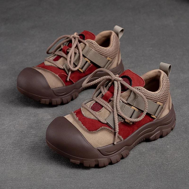 

Fashion High Quality 4CM Women Flat Platform Shoes Mixed Colors Genuine Cow Leather Lace-Up Casual Sneakers Ladies Thick Bottom Shoes 39