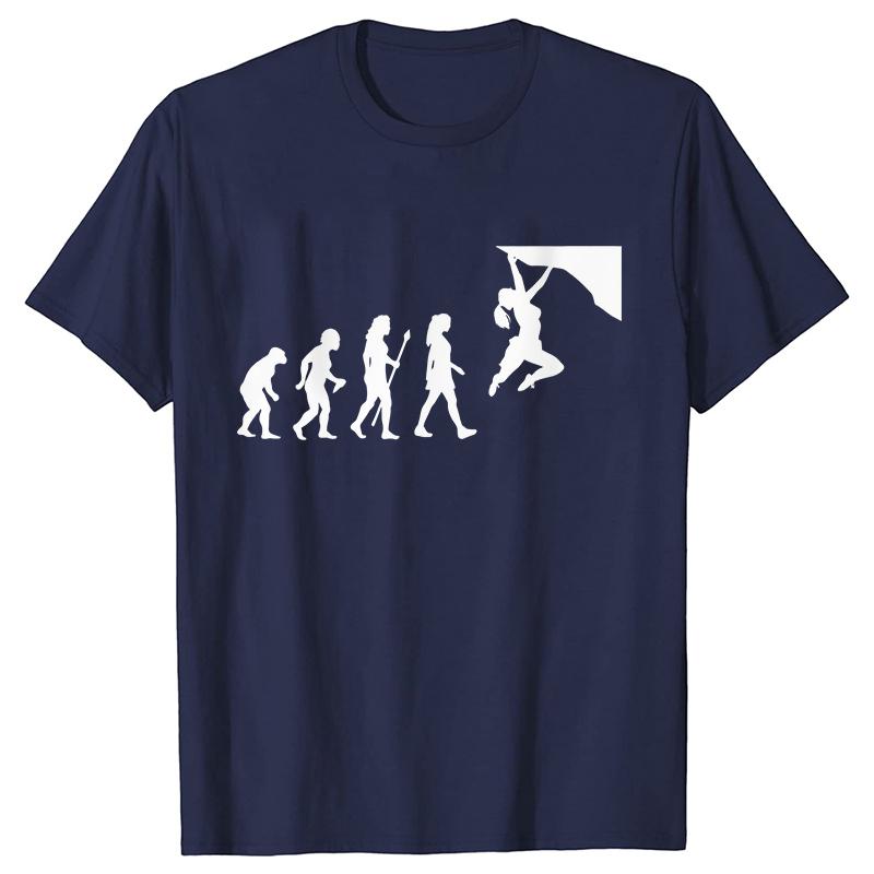 Evolution of Climbing T-shirts for Women Clothes Funny Tops T Shirt Female T-Shirt Gifts for Rock Climbers Short Sleeve Tees