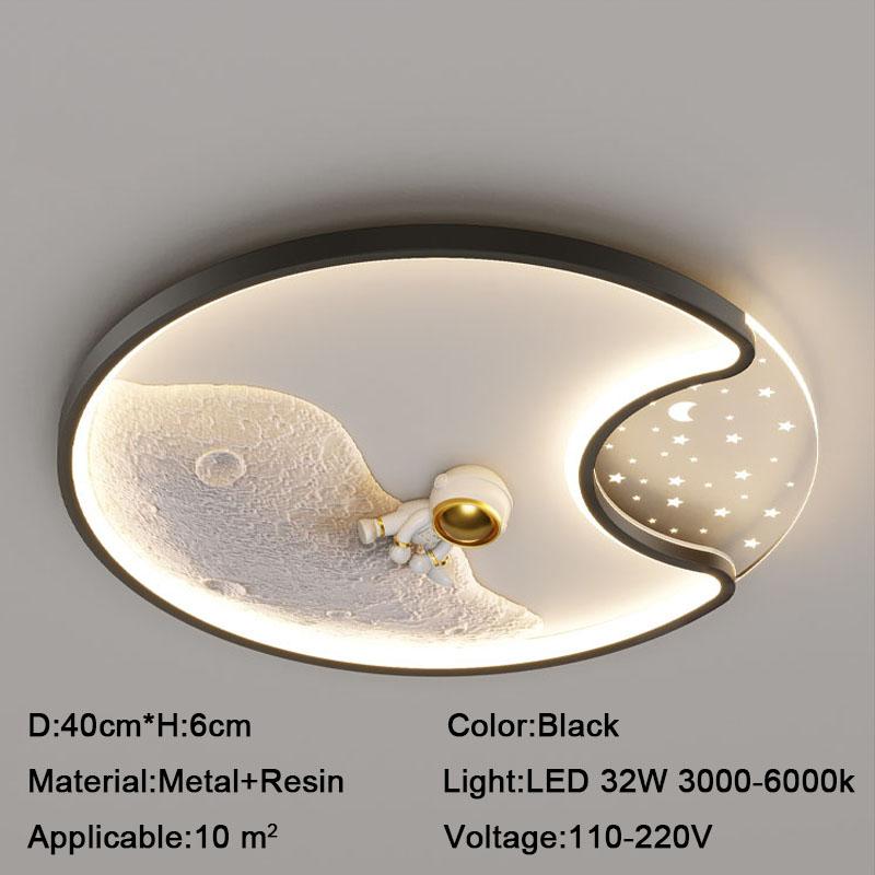 2025 New Round LED Ceiling Light for Children Creative Home Moon Astronaut Light Dreamy Bedroom Girl Kewei Princess Light