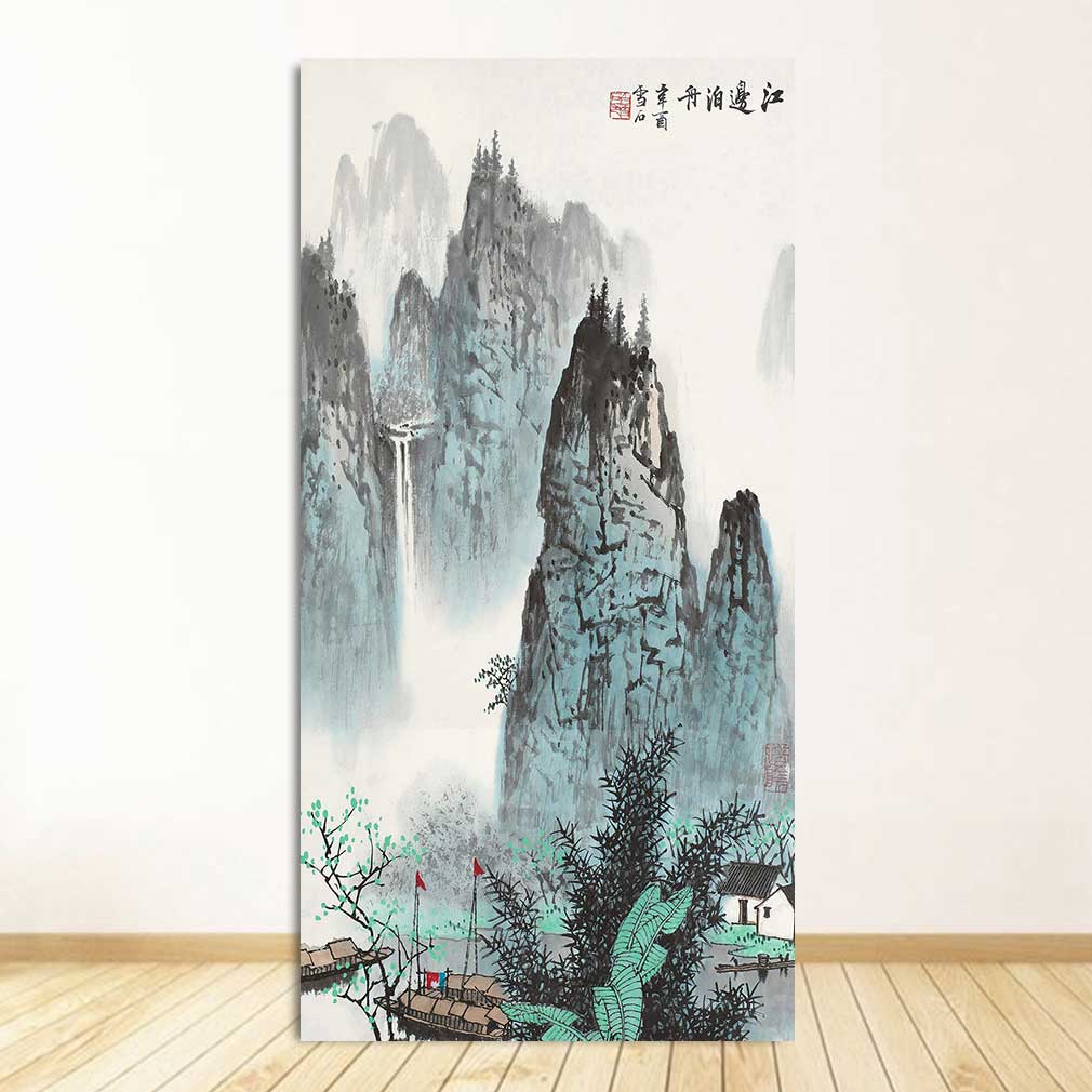 Classic Chinese Ink painting Landscapes Large Size Wall Picture For Living Room Home Decor-7 Huge Size Canvas Print Painting,